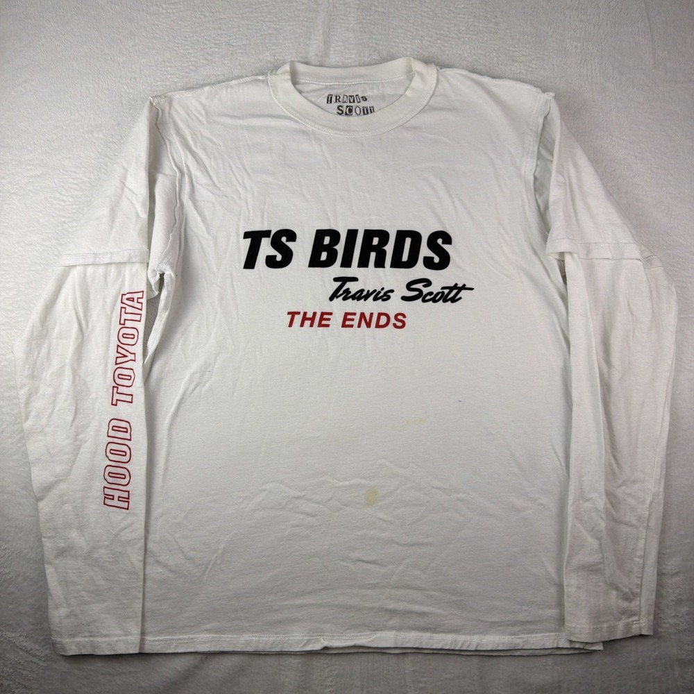 Men's Travis Scott TS Bird The Ends Long Sleeve Tour T Shirt Size Medium